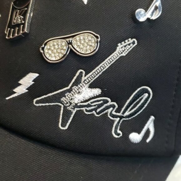 KARL LAGERFELD Women's Cap Paris Adjustable Fitted BLACK BRAND-NEW w/tag - Picture 2 of 13